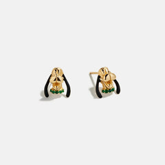 Disney Pluto 18K Gold Plated Sterling Silver Crystal Studs - Pluto
