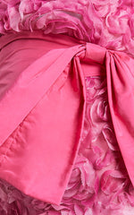 Ayesha Mini Dress - Strapless with Ribbon Detail Dress in Pink