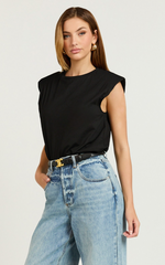 Baylor Tee - Crew Neck Sleeveless in Black