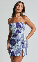 Brailey Mini Dress - Strapless Dress in Wisteria