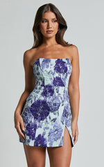 Brailey Mini Dress - Strapless Dress in Wisteria