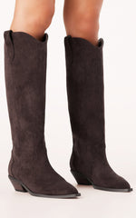 Billini - Helix Boots in Dark Cacao Suede
