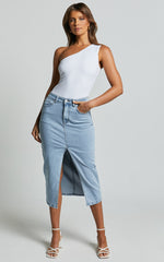 Karel Top - One Shoulder Sleeveless Top in White