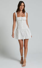 Lioness - Heart Shaped Mini Dress in PORCELAIN