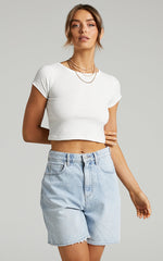 Lee - High Baggy Denim Short in Blue Encounter