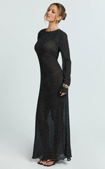 Lioness - Haven Maxi Dress in Noir Polka