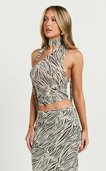 Lioness - Luxe Tie Top in Zebra