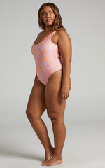 Malik One Piece - Low Back One Piece in Shiny Zebra