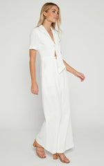 Naples Jumpsuit - Wrap Front Jumpsuit in White