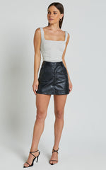 Narla Top - Panel Detail Corset Top in Stone