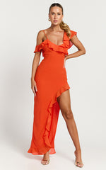 Runaway The Label - Dalia Midi Dress in Tangerine