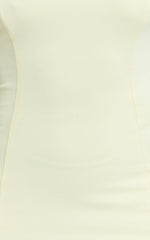 Sophie Mini Dress - Tie Neck Strapless Bodycon Dress in Lemon