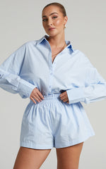 Terah Shorts - High Waisted Shorts in Icy Blue