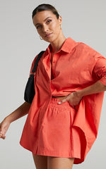 Terah Shorts - High Waisted Shorts in Oxy Fire Red