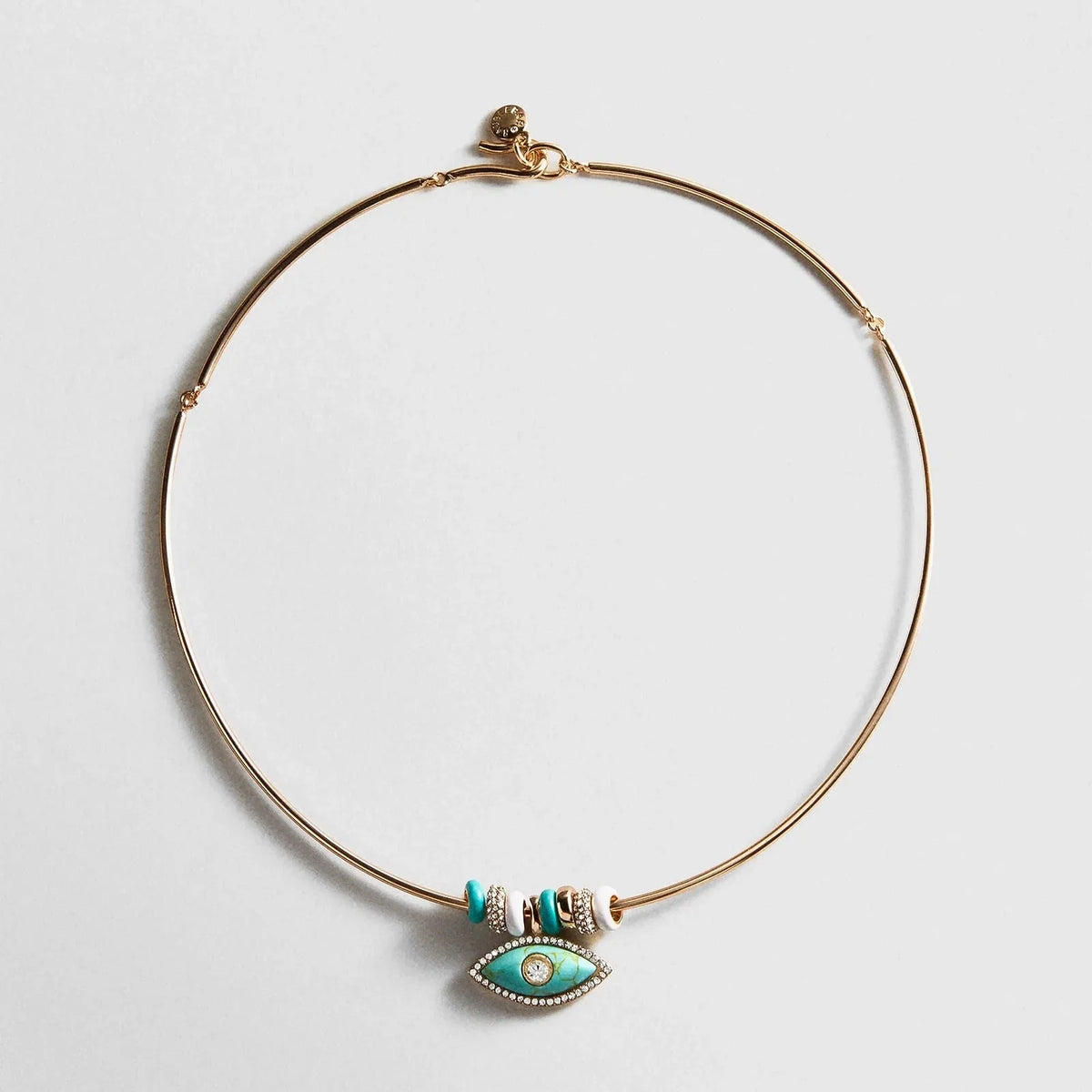 Evil Eye Collar Necklace - Gold/Blue