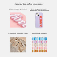 Fine Line Custom iPhone Case - Transparent Purple/Lavender