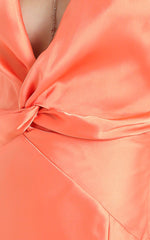 Florentina Dress in Orange Satin
