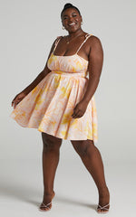 Summer Jam Sweetheart Mini Dress in Summer Floral