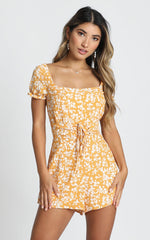 Eye Candy Playsuit In Mustard